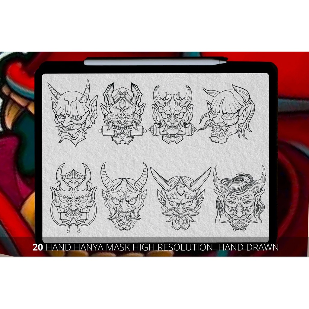 Procreate Brush - Tattoo Mask Stencil Brushes Stamp Vol. 1