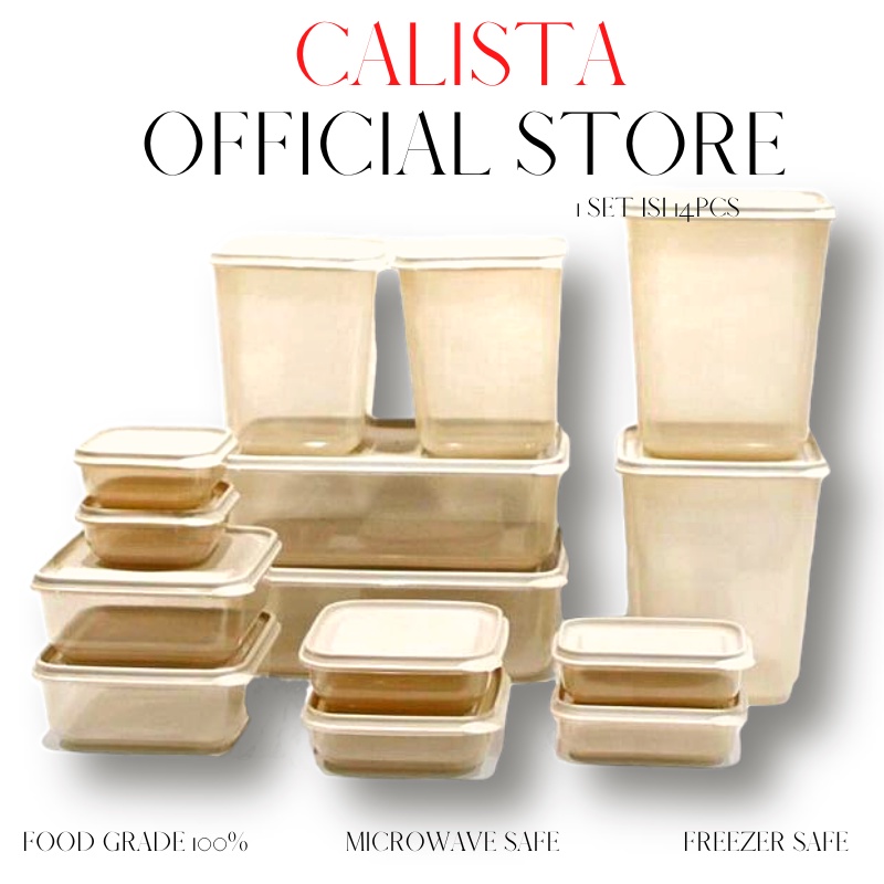 Toples Plastik Calista Otaru Soft Isi 14Pcs/ Food Container Set/ Kotak Makanan/ Tempat Penyimpanan Makanan Set/ Food Preparation Set/ Food Storage/ Toples Kulkas Set/ Tempat Wadah Box Bumbu Dapur/ Food Container Kulkas/ Toples kotak/ Tempat Sayur Set