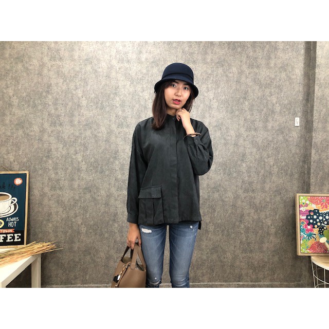 KEMEJA KERJA BO918 KEMEJA CASUAL KOREA KEMEJA LONGGAR GAYA KEKINIAN CORDUROY BO918 HEM CEWEK