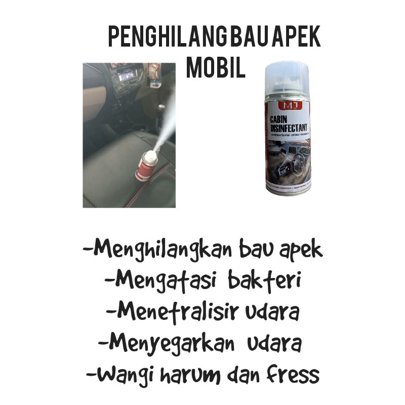 Penghilang bau apek mobil/cabin desinfektan/pewangi/pengharum mobil