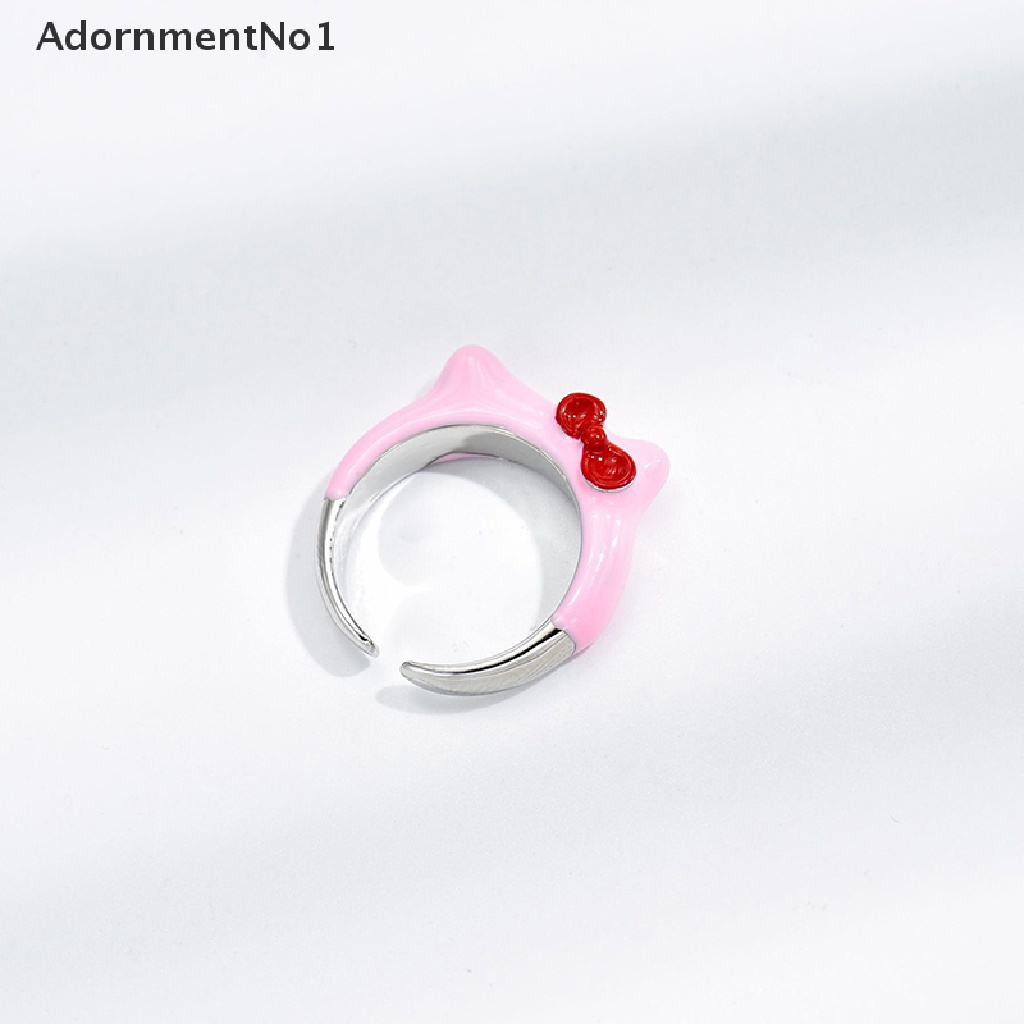 (AdornmentNo1) Cincin Terbuka Motif Kucing Sanriod Kt / Cinnamoroll Untuk Perhiasan Wanita