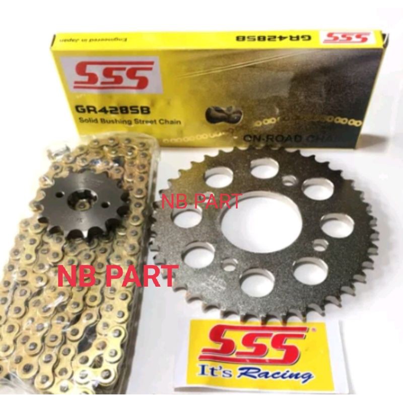 Gear set sss 428 Honda cb150 cbr150 Sonic Megapro GTR Verza full sss SB