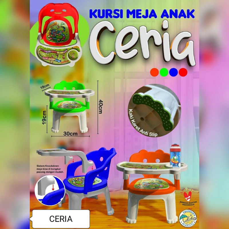 KURSI MAKAN BAYI / KURSI MEJA MAKAN ANAK PLASTIK / KURSI ANAK TABITHA