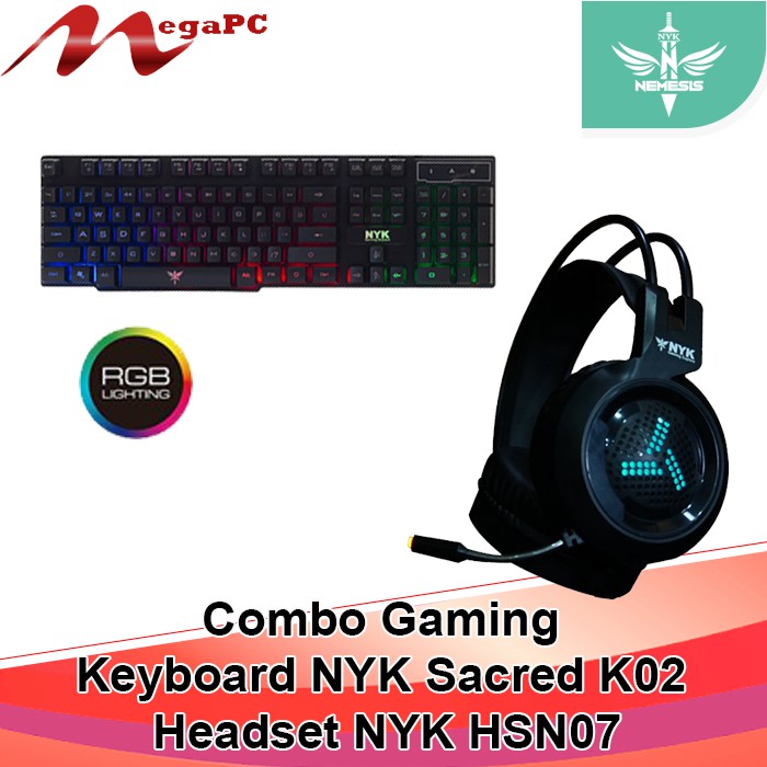 Combo Gaming Keyboard NYK Sacred K02 RGB + Headset NYK HSN07