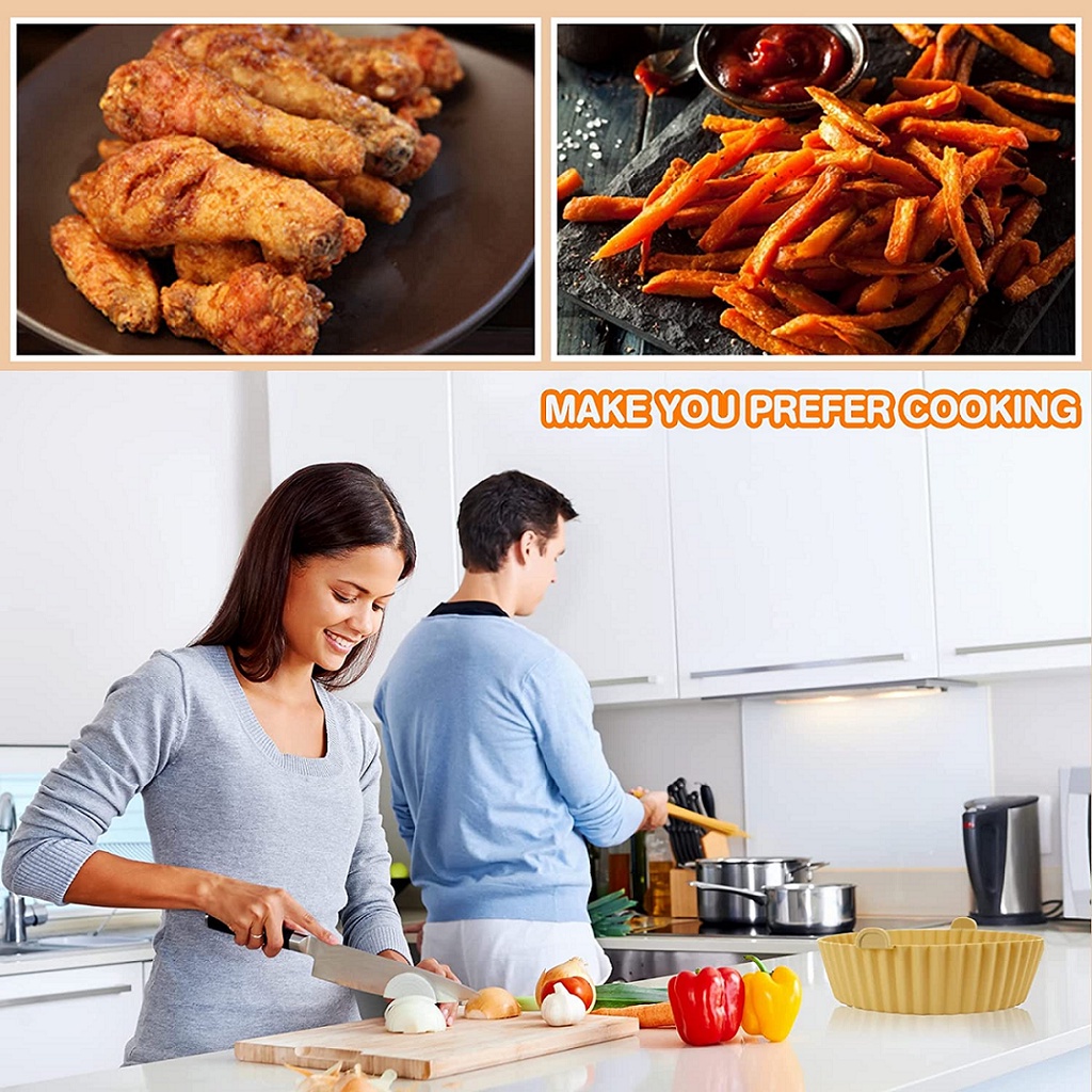 Panci Air Fryer Multifungsi Bahan Silikon Tahan Panas Dapat Digunakan Kembali Untuk Dapur