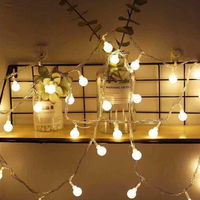 ☀INDOLAND☀  10 meter Lampu Tumblr Bola Anggur Lampu Pohon natal Tumbler Model bulat led 50pcs E007