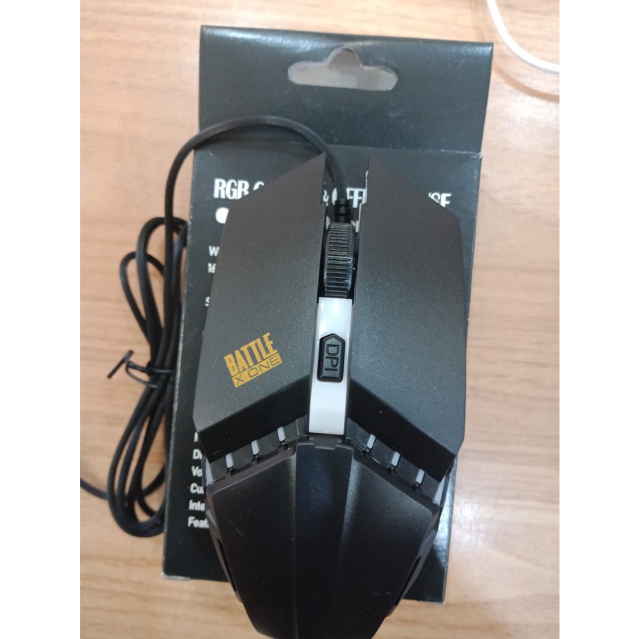 Mouse Gaming Murah BATTLE X-ONE GM-530 RGB 4D 1600 DPi MOUSE GAMING - GARANSI 6 BULAN