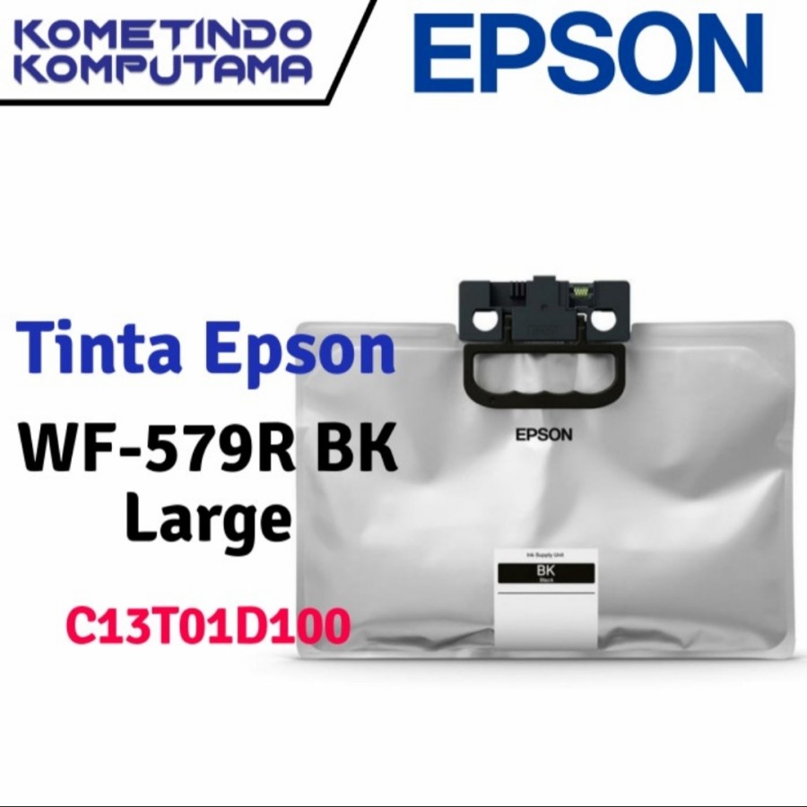 T01D Black LARGE Tinta Epson Hitam WorkForce Pro WF-C579R 100% ORIGINAL C13T01D100