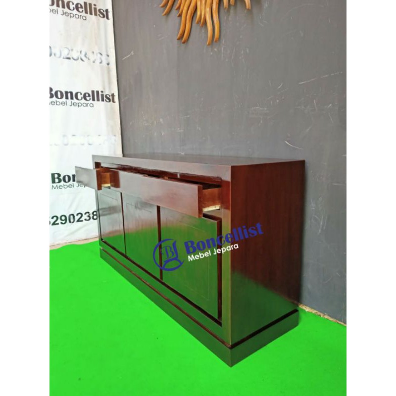bufet polos minimalis kayu jati mebel jepara