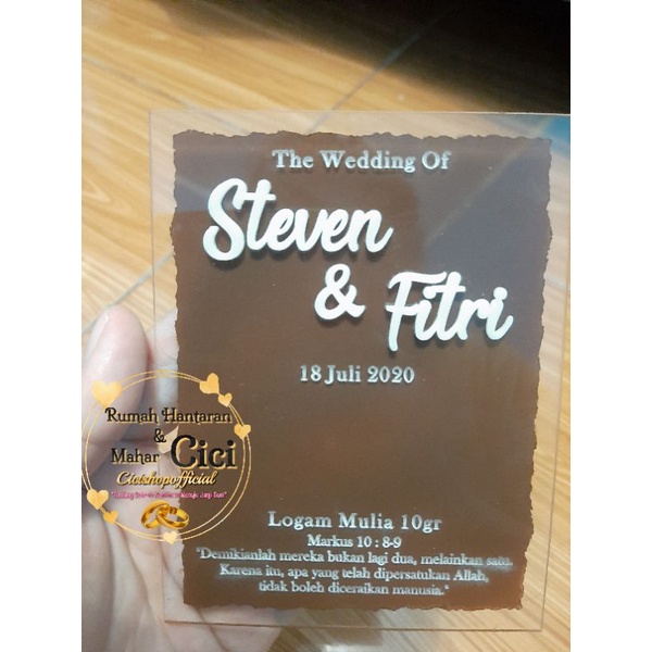PO ukiran nama akrilik warna/po ukiran nama mahar/mahar nikah/hiasan mahar/nama mahar nikah/akrilik 