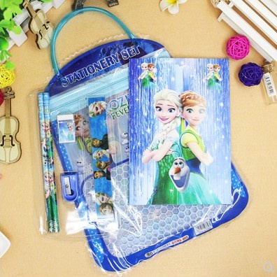 Grosir - S253 Alat Tulis 7 in 1 / Stationary Set Bentuk Tas / Peralatan Sekolah / Souvenir Ulang Tahun Anak