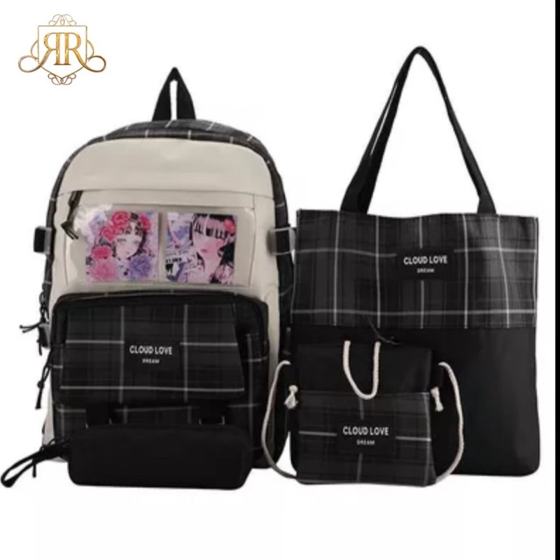 TAS RANSEL SEKOLAH SET 3IN1 ANAK PEREMPUAN SLOT LAPTOP TABLET LUCU KEKINIAN