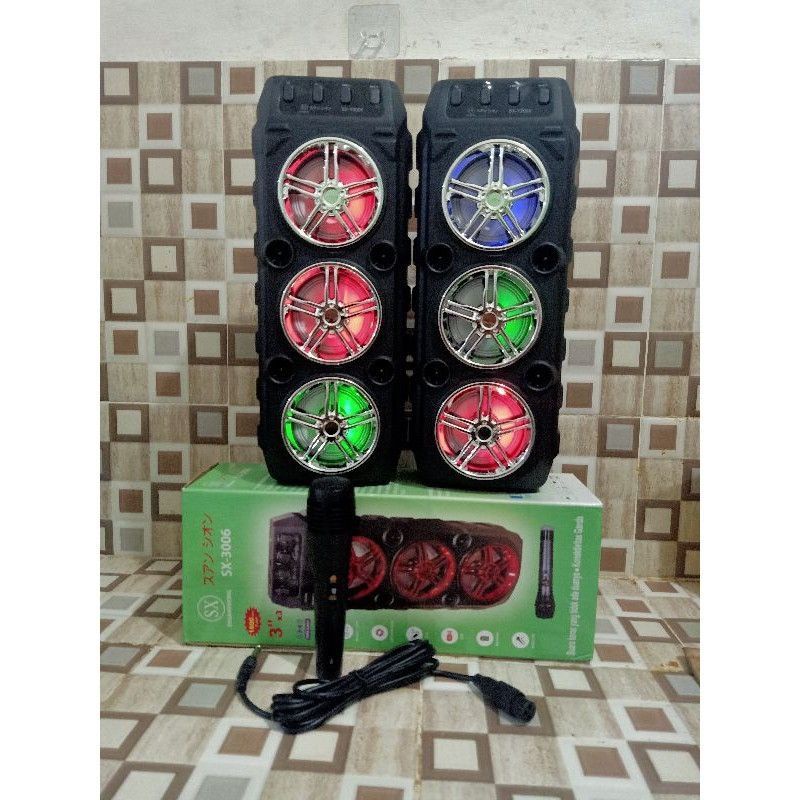 COD✅SPEAKER KARAOKE 3 TINGKAT SX-Y3006 BONUS MICROPHONE - SPEAKER TERBARU