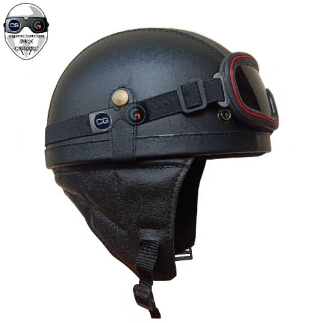 Jual Helm Chip Kulit Coklat Helm Retro Chip Kulit Helm Bogo Kulit Helm