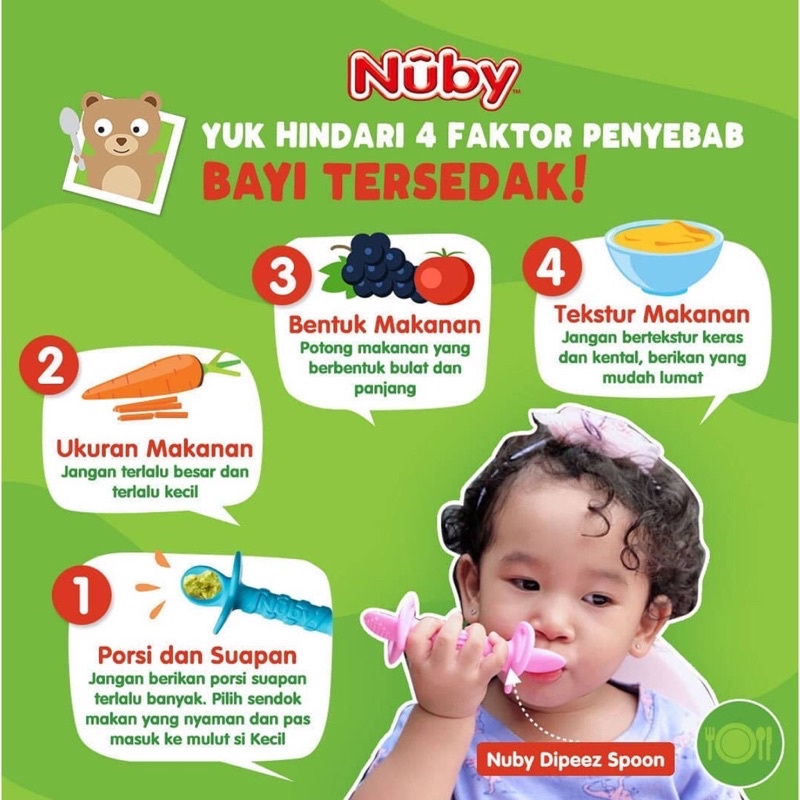 Nuby Baby Dipeez Spoon / Sendok Teether Silikon Bayi