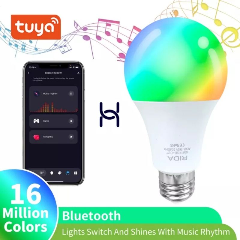 Smart LED Bulb Bluetooth 10W--12w RGBCCT warna Bulb - lampu tidur terbaik lampu led rumah