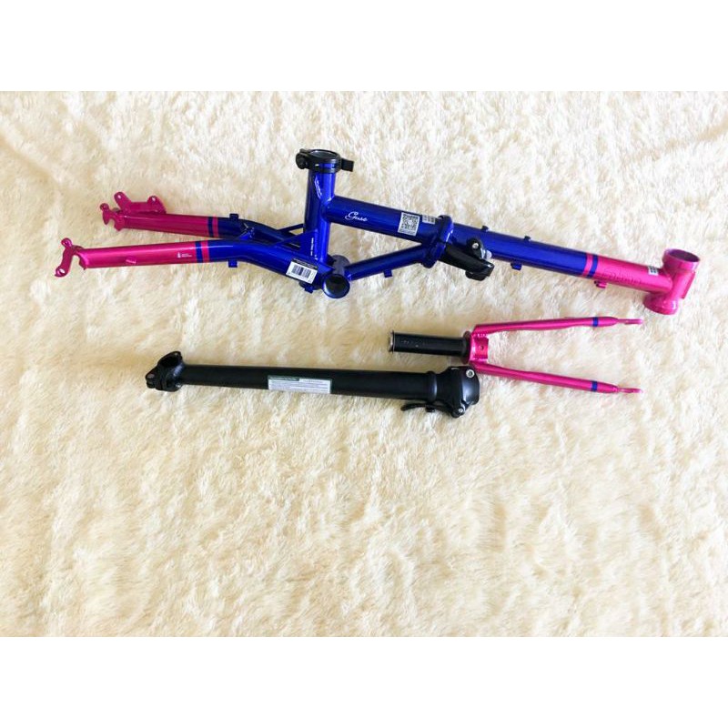 Frame Fnhon Gust Wayang Antasena  Discbrake DB Seli 2 warna Biru tua pink