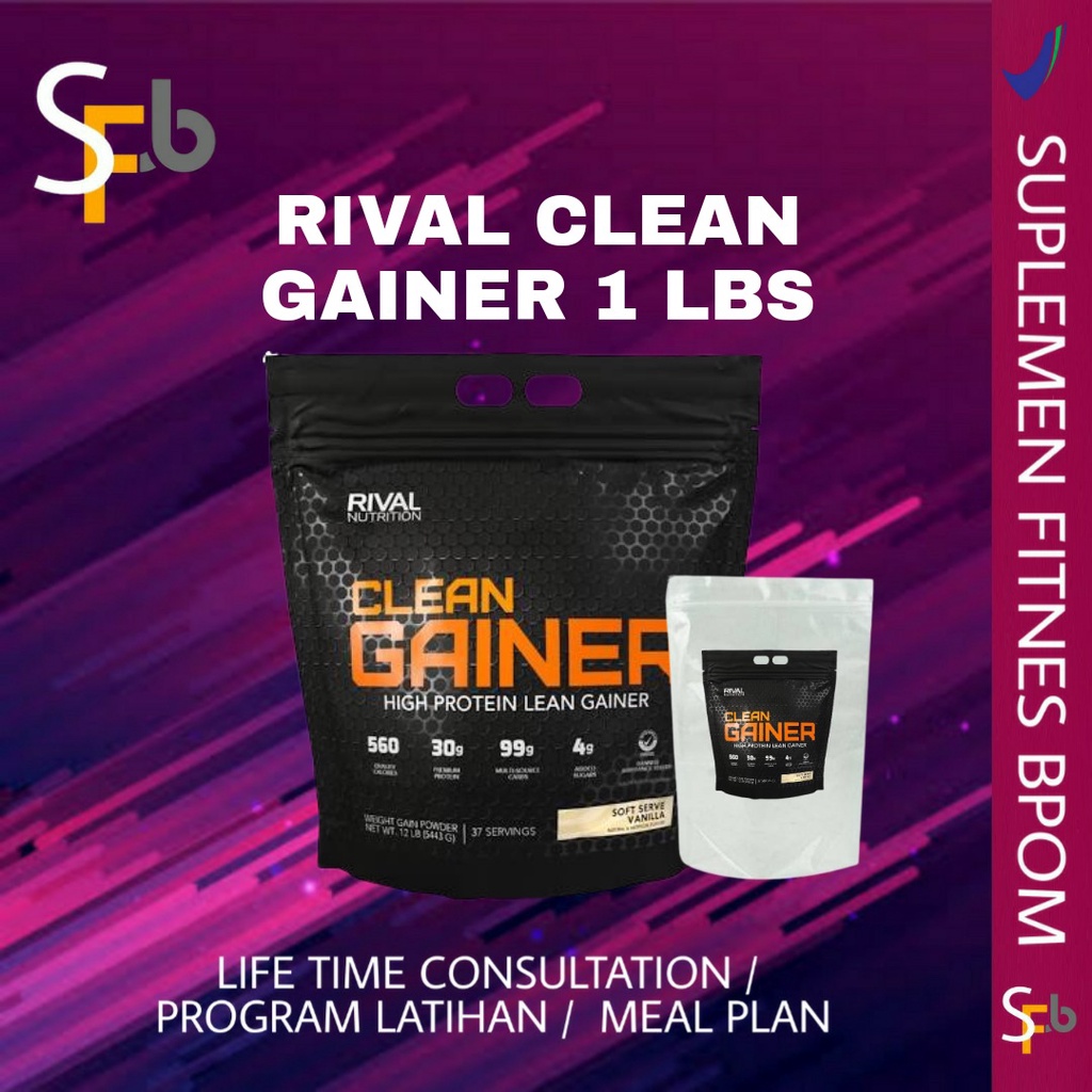 RIVAL NUTRITION GAINER 1 LBS WEIGHT GAINER 1 LBS PENAMBAH BERAT BADAN