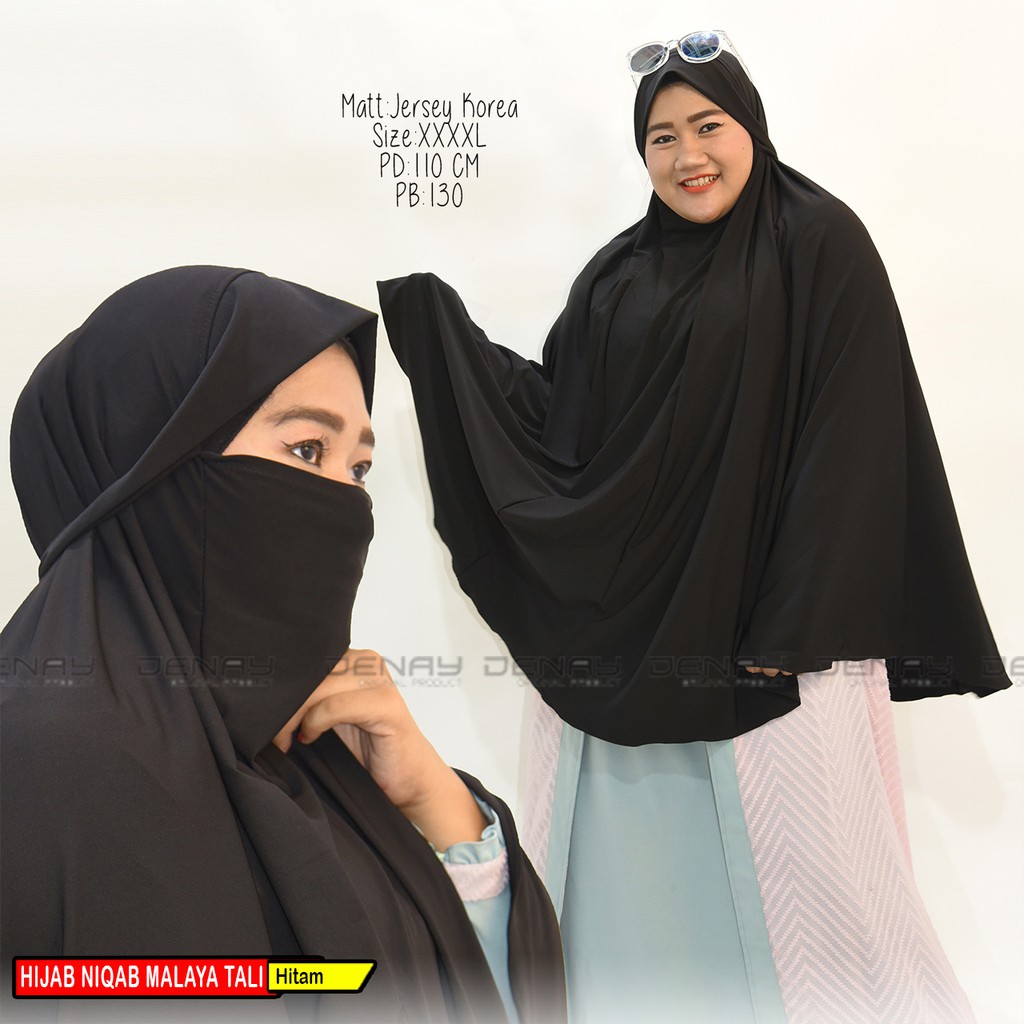 TOKODENAY - Hijab Masker - Niqab Malaya 2in1 - Bahan Jersey - Jilbab Wanita Muslimah - Best Seller