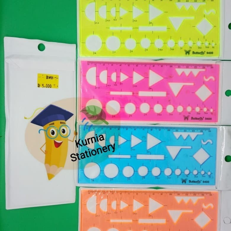 

PENGGARIS CETAKAN BENTUK/MATEMATIKA BUTTERFLY BT 9400 - 15 CM