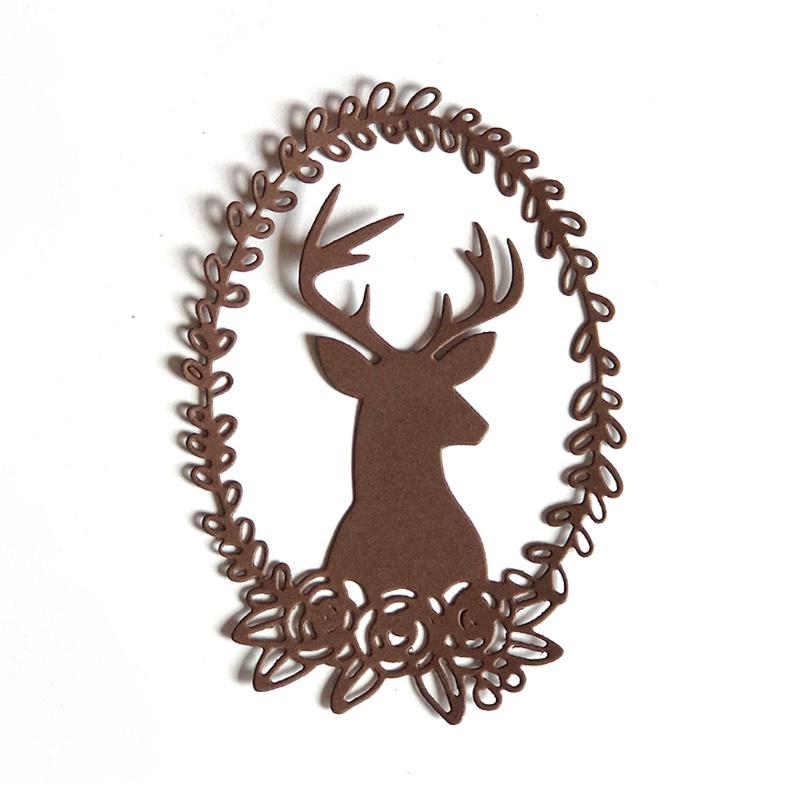 Cetakan Stensil Cutting Dies Motif Rusa Natal Bahan Metal Untuk Scrapbook / Craft DIY / Embossing