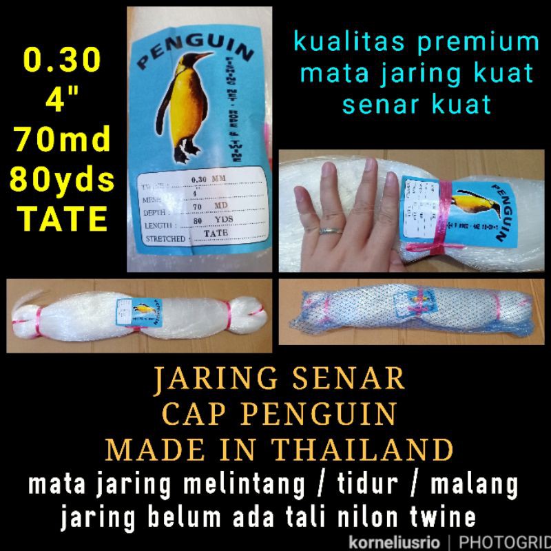 JARING SENAR PENGUIN 0.30MM 4INCI JARING MATA MALANG JARING IKAN BAWAL JARING IKAN KUAT PUKAT SENAR