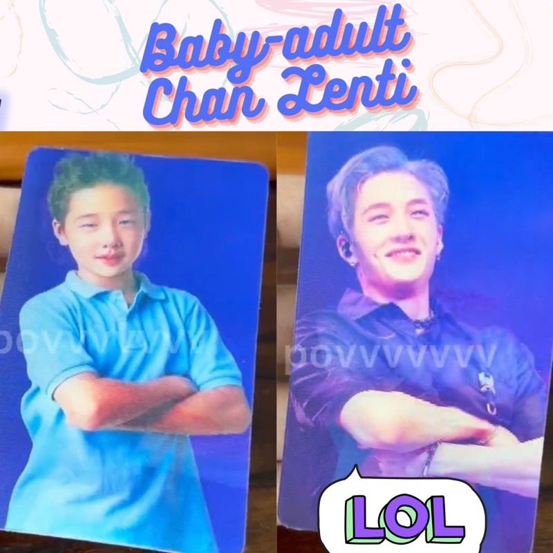 Baby-Adult Chan Lenti - Lenticular Bang Chan Bangchan SKZ Stray Kids Photocard PC Card Kpop Unoffici
