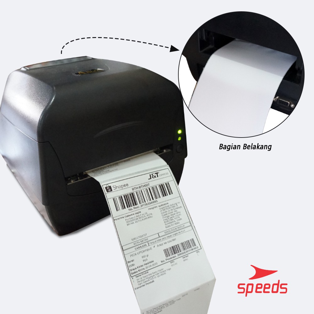 STICKER LABEL THERMAL UKURAN 100X150 CM ISI 500 LEMBAR SPEEDS Label Thermal 100x150 Kertas isi 500 Lembar Sticker Receipt Printer Barcode Xpinter