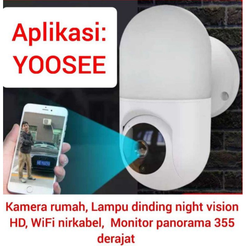 CCTV IP Camera Lampu dinding kecil Aplikasi Yoosee