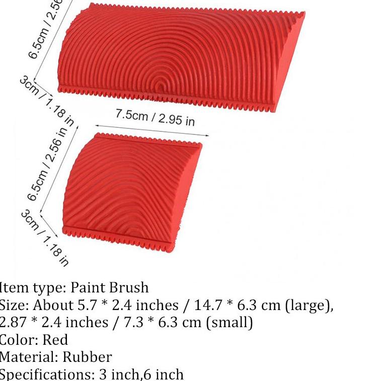 ➤ Isi 2 Kuas Cat Roll Karet Dinding Efek Corak Motif Kayu Roller Paint Alat Kayu Wood Graining Rubbe