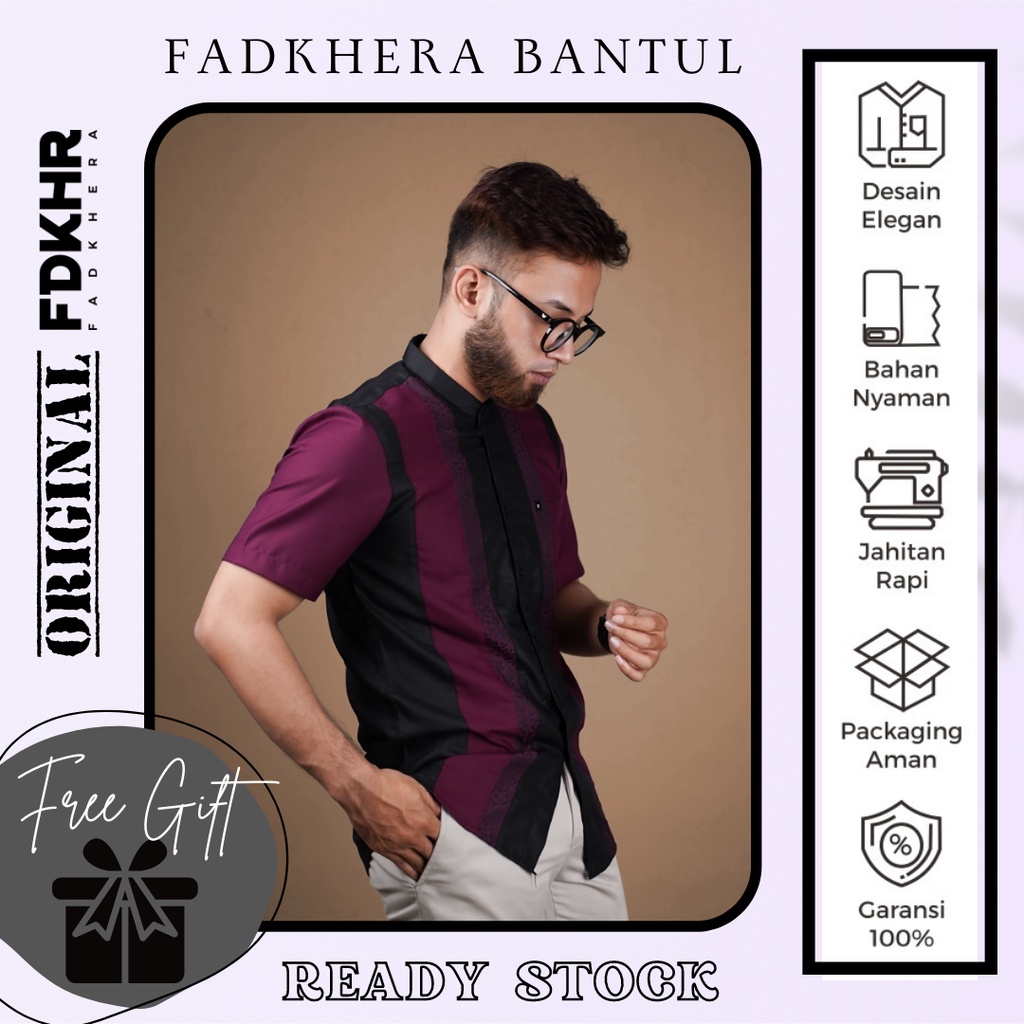 KOKO DEWASA MODERN FADKHERA MOKTAR LENGAN PANJANG DAN PENDEK MERAH MAROON