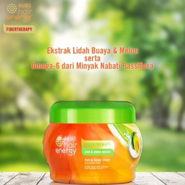 Makarizo Hair Energy Fibertherapy Hair &amp; Scalp Creambath ukuran 500gr jar