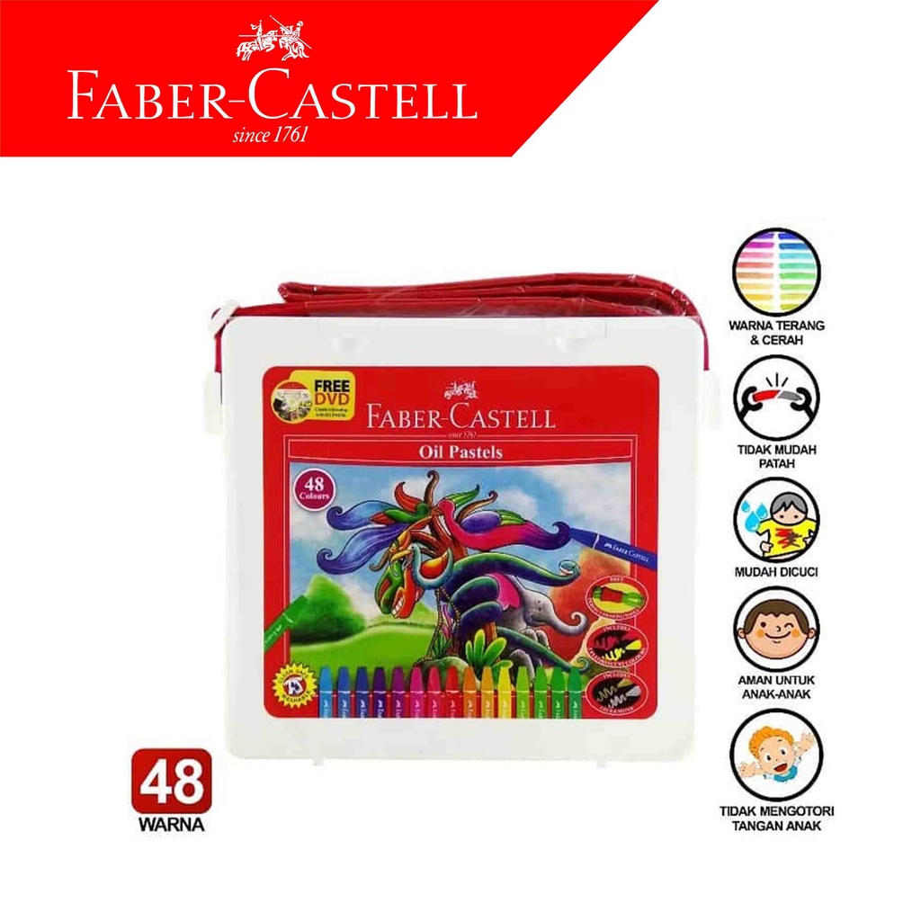 

Faber Castell Oil Pastel 48 Warna Hexagonal (Plastic Bag) 120090N