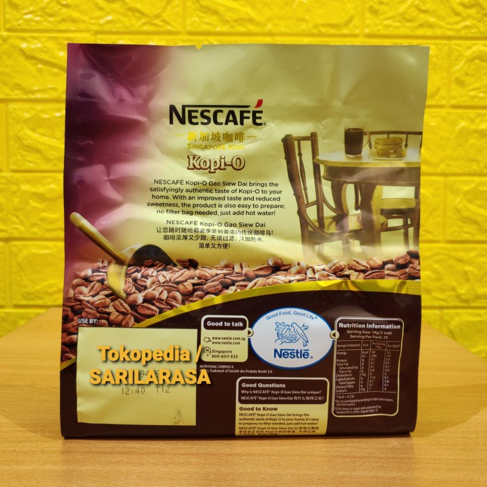 

ds011css Eceran Termurah!! Nescafe Kopi O 2In1 Coffee No Creamer Ds20X11