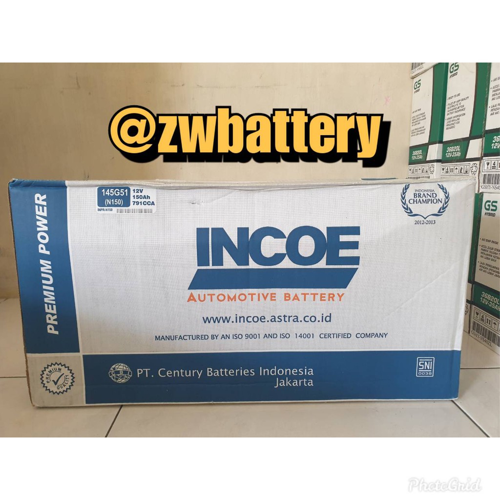 AKI INCOE PREMIUM ASTRA N150 / 145G51 AKI BASAH 12V / 150Ah