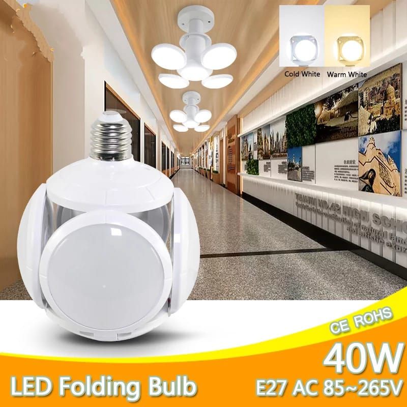 Lampu Bohlam Led 120 LED E27 40W Cold White Folding Bulb