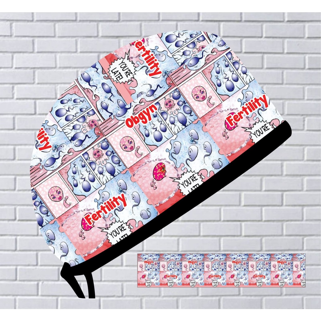 Topi Medis / Scrub Hat / Head Cap / Surgical Cap / Topi Dokter Obgyn Fertility