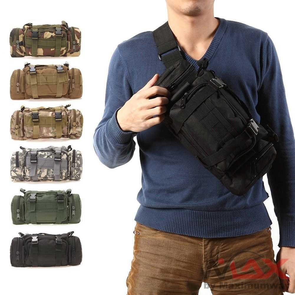 IMOK Tas Selempang Pria Army Sling Bag 6L - BL015 Warna Hitam