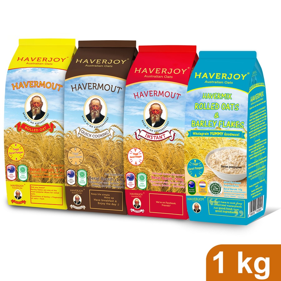 Jual HAVERJOY Havermout Oatmeals 500g Instant / Quick Cook / Rolled