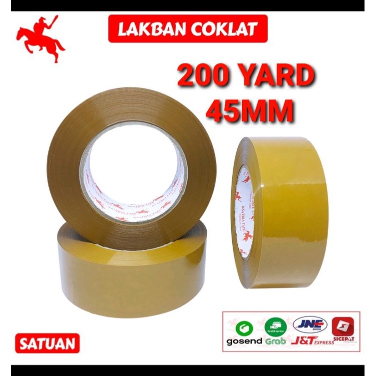 Lakban Coklat 200 YARD 45MM Ksatria Tape 200Yard