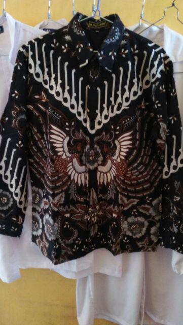 Batik Solo Kemeja Batik Solo Lengan Panjang Lapis Furing Parang Cendono Sogan Florist Produsen Ori