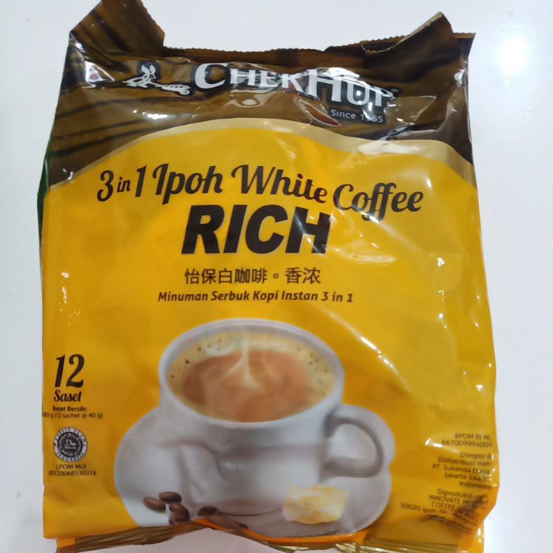 

Kopi Chek Hup 3 in 1 Ipoh White Coffee RICH isi 12 sachet