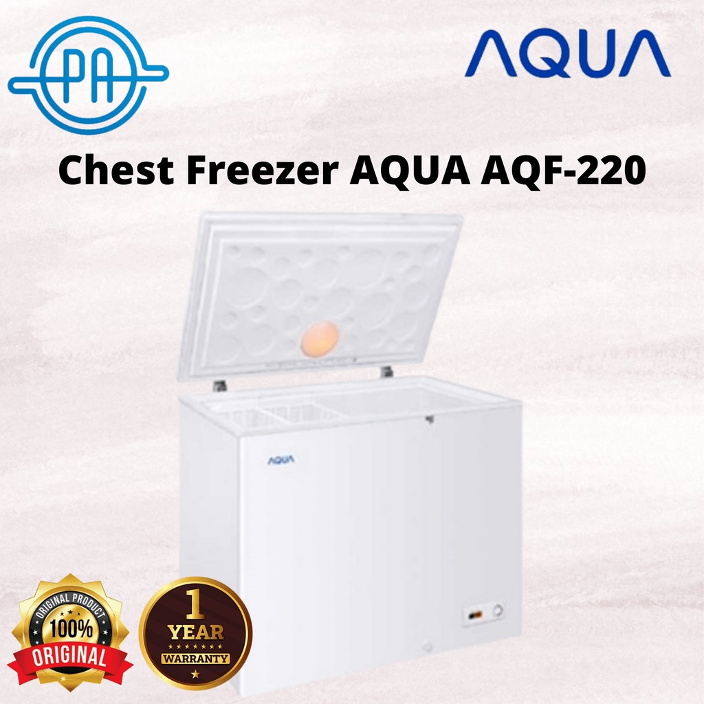 Chest Freezer AQUA AQF-220 / AQUA AQF220(W) Box Pembeku 220 Liter