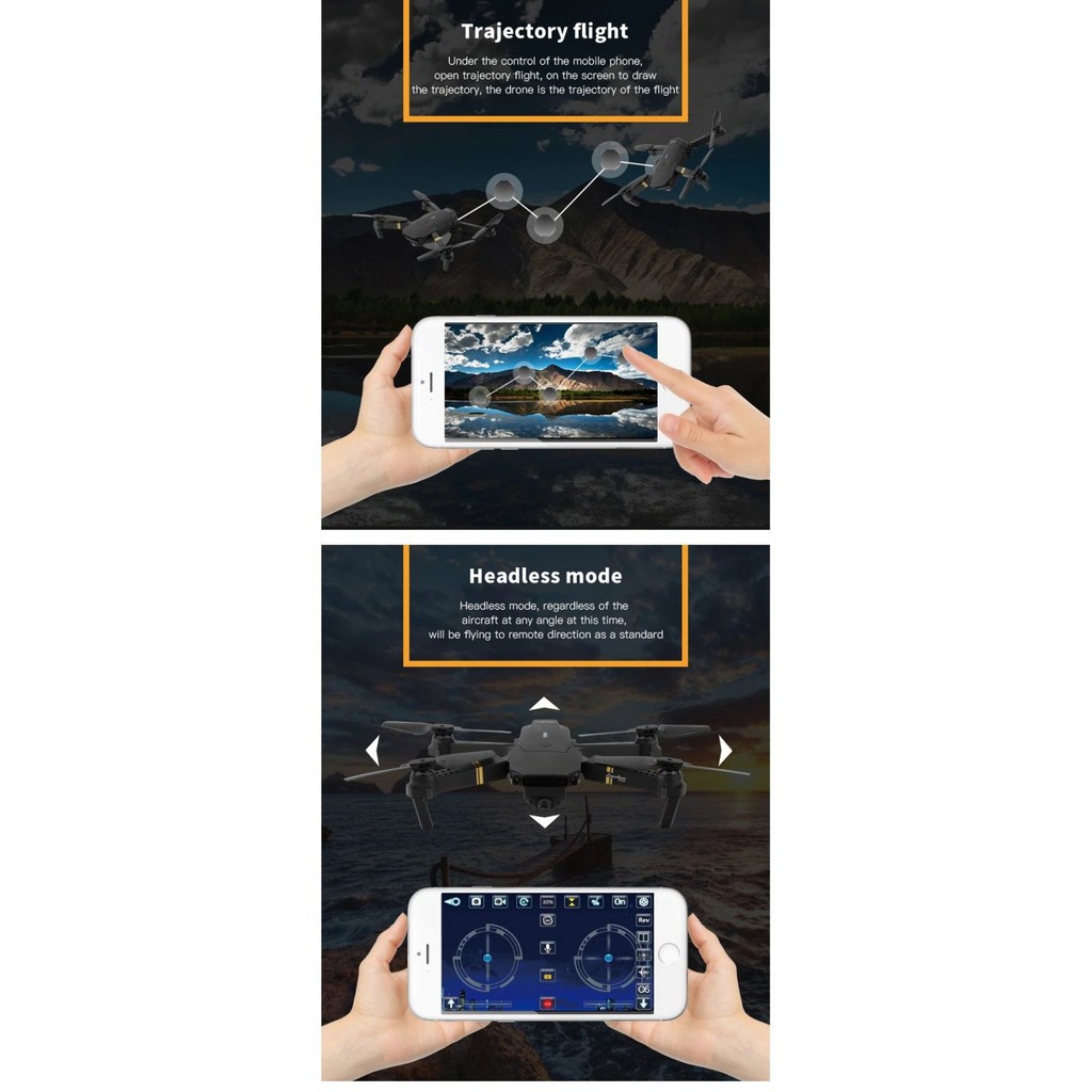 AKN88 - Eachine E58 Drone Foldable Quadcopter WIFI with 2MP Wide Angle Camera