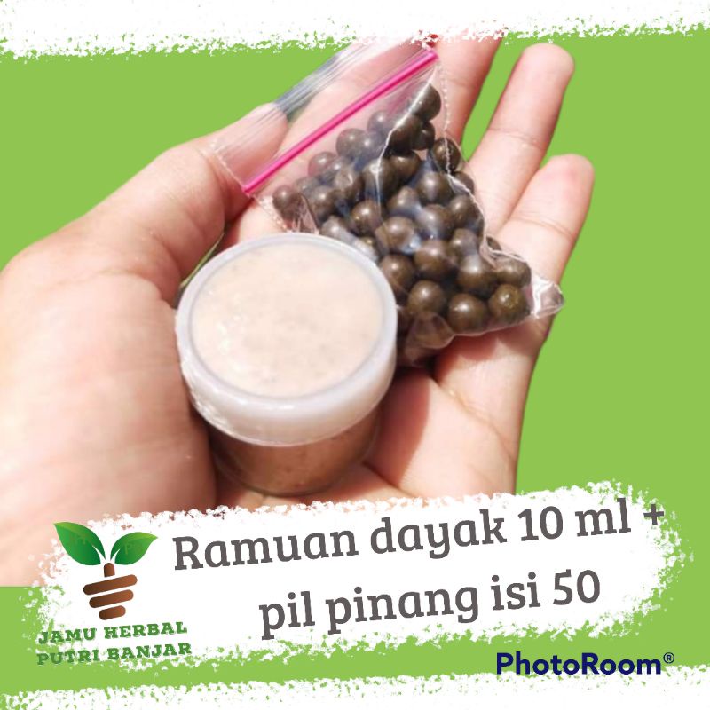 

Ramuan bujang dayak 10 ml + pil pinang anum muda isi 50 butir