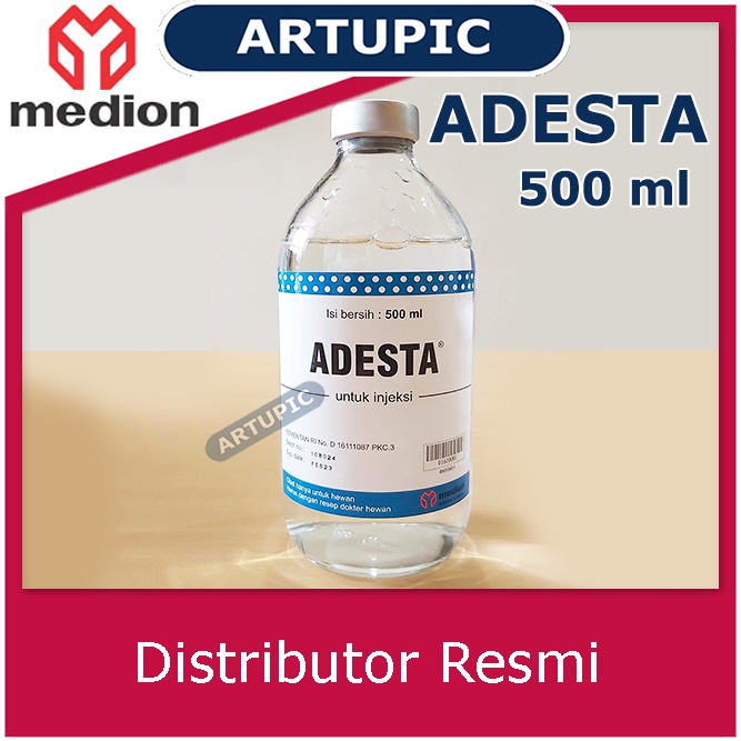 Adesta 500 ml Pelarut Obat Aquades Injeksi Vaksin Medion Hewan