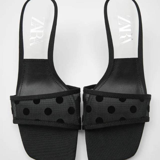 Zara Mesh Polkadot Heels