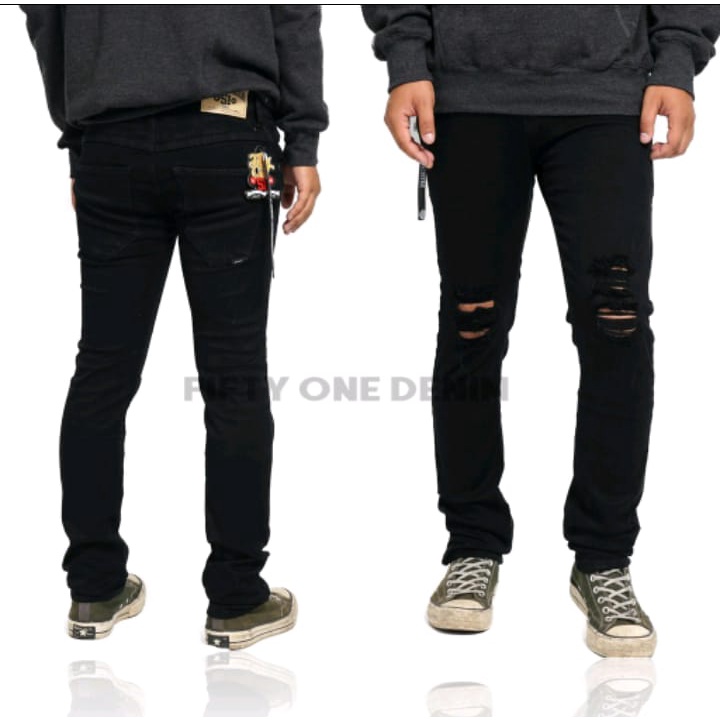 CELANA JEANS SOBEK PRIA BIKERS PANJANG ORIGINAL FIFTEEN DENIM SLIMFIT SKINY STRECHT SOFTJEANS/Celana Jeans Panjang Sobek Lutut Pria Stretch bisa bayar Bayar Ditempat