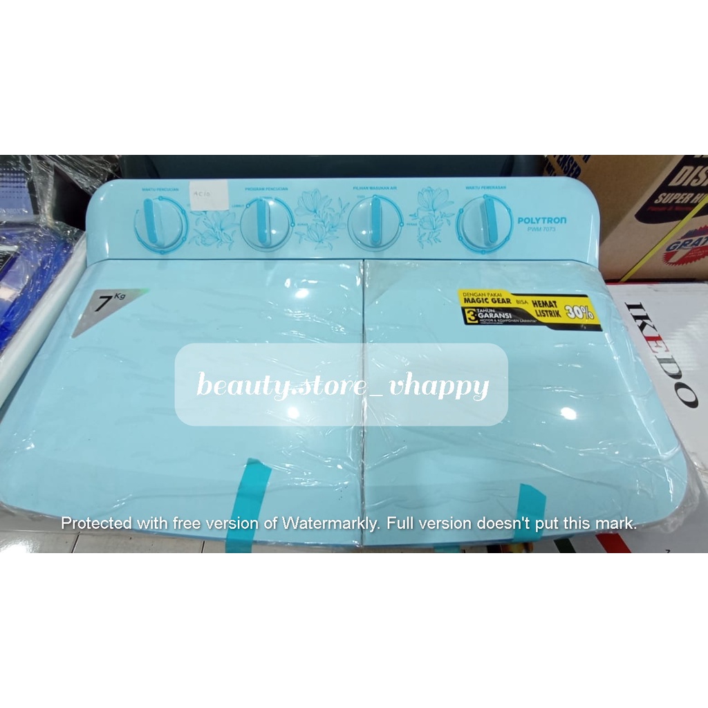 Mesin Cuci 2 Tabung POLYTRON PWM 7073 7 KG Low Watt Garansi Resmi Khusus Jawabarat Jabodetabek (Kota bandung dan Cimahi Bisa COD)