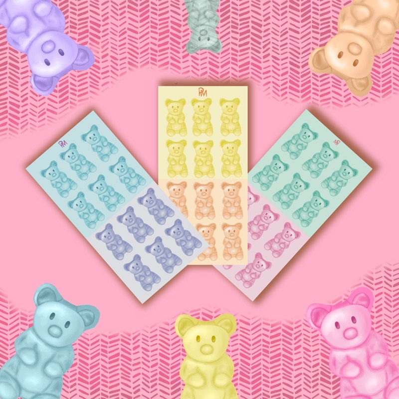 

Gummy Bear mini kisscut sticker jornalling deco sticker